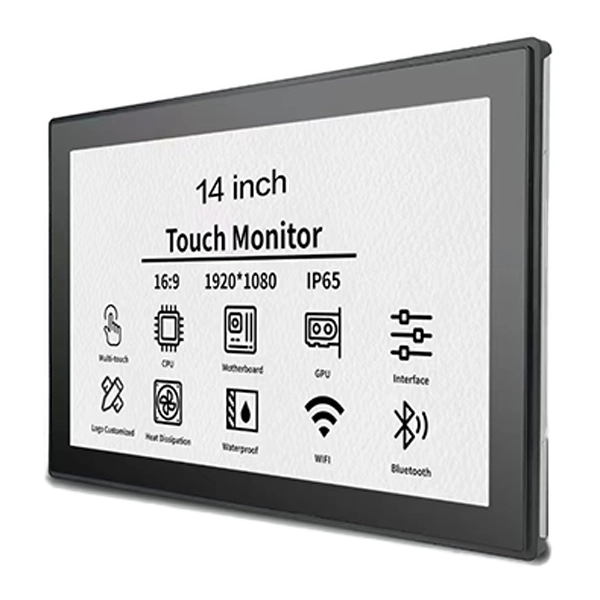 Monitor touchscreen a cornice aperta da 14 pollici